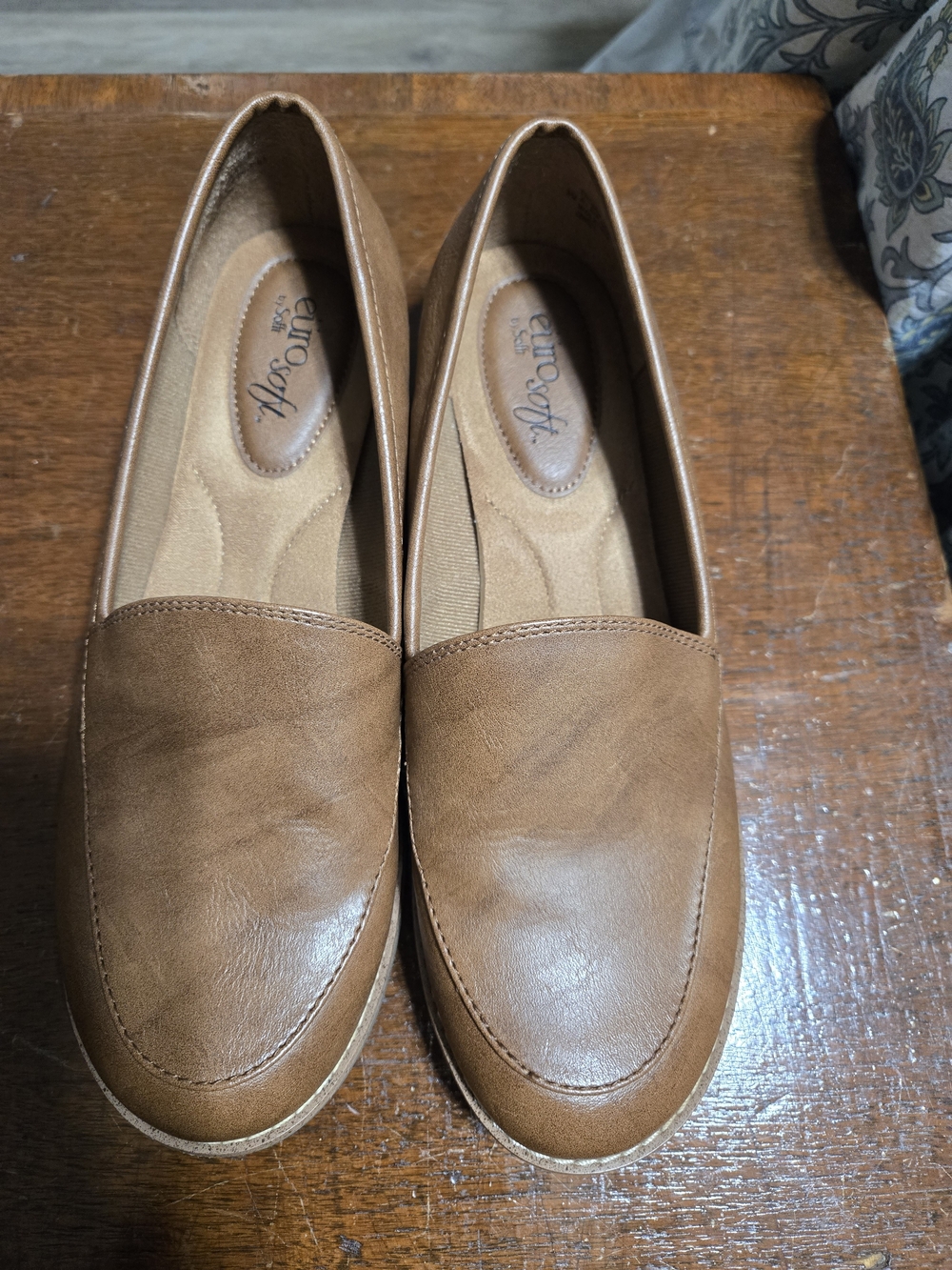 Brown Slip-On Loafers with Cushioned Insole by EuroSoft